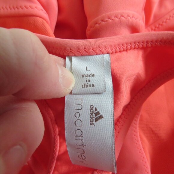 ADIDAS X STELLA MCCARTNEY Coral Pink One Piece Ruffle Swimsuit - Size L - Picture 14 of 14